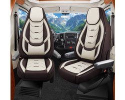 Premium Camper stoelhoezen voor Carado T 135 H10 in Bruin/Beige (2 losse stoelen)