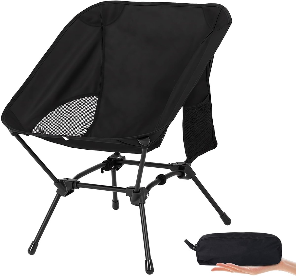 SnelShoppen - Ultra Lichtgewicht Opvouwbare Campingstoel - Klapstoel voor Strand, Tuin, Kamperen, Picknicks, Vissen - Inclusief Draagtas - Compact en