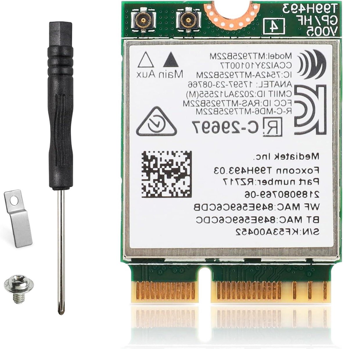 WiFi 7 M.2 Netwerkkaart - Draadloze Netwerkkaart Bluetooth Adapter - Snelle Internetverbinding - Tri-Band 6G/5G/2.4Ghz - 6.5Gbps - Niet gespecificeerd