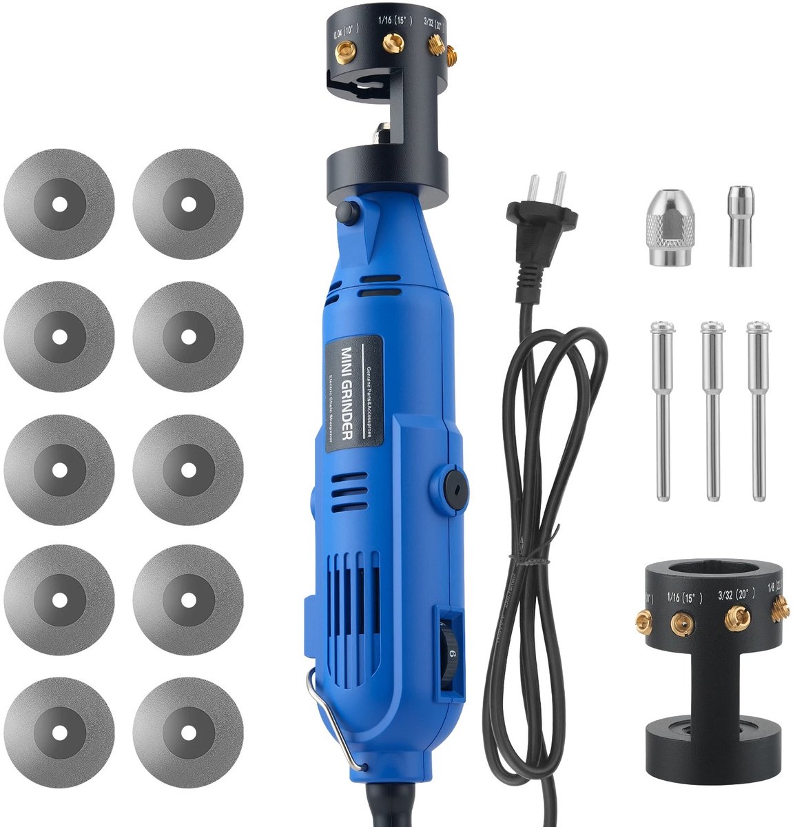 Velori TIG Elektrode Slijpmachine - Wolfraam Elektrode Slijper - TIG Elektrodeslijper - 260W Precisieslijper - 6 Elektrodeformaten - 8 Slijphoeken - CNC Geleider