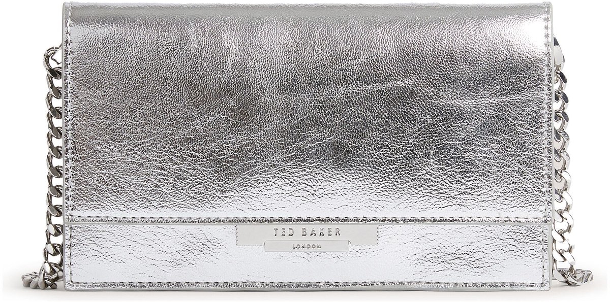 Ted Baker schoudertas Mahiria Lock Detail Purse on a Chain Silver-Col zilverkleurig