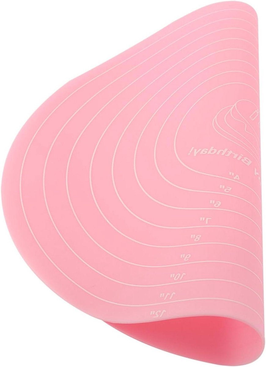 Siliconen Bakmat - Deegmat Hittebestendig - Bakken en Koken - Met Maatschaal - 30 x 30 cm - Roze