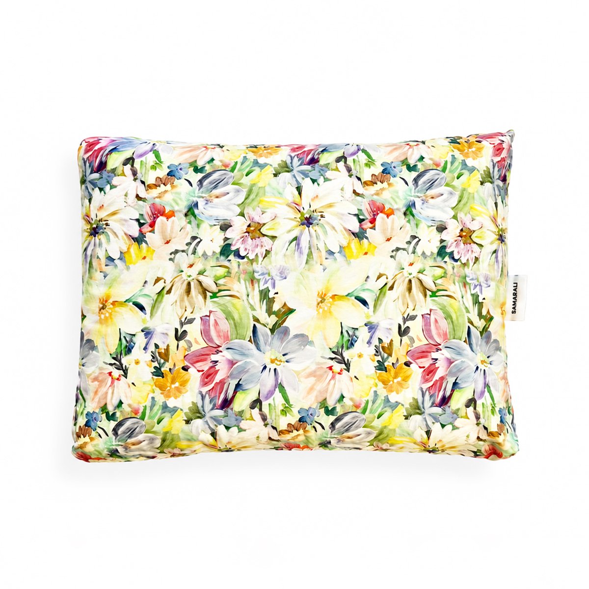 Samarali Savasana kussen Velvet garden– yogakussen en nekkussen – GOTS-gecertificeerd biologisch katoen, meditatiekussen met kapok vulling, 40x30x4.5 cm