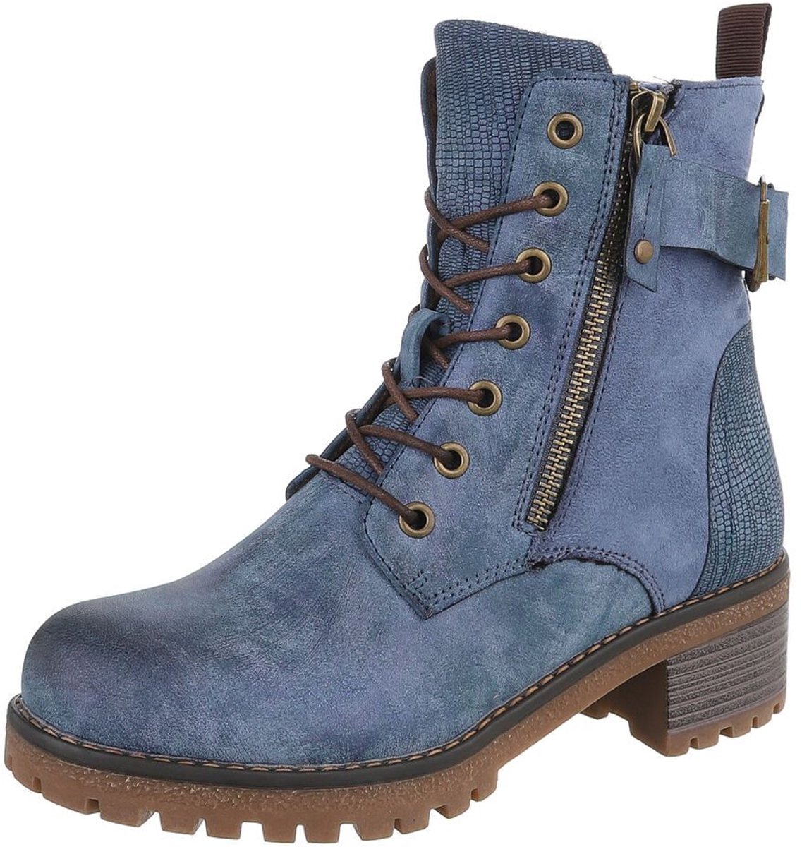 Veterboots - ritssluiting en riemsluiting - dames Mt:36