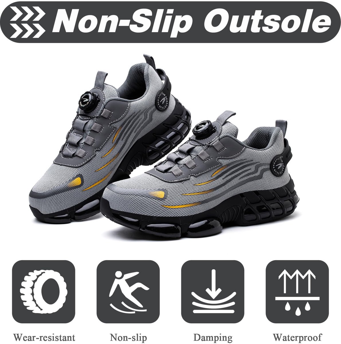 SnelShoppen - GemChve Werkschoenen Dames en Heren, Veiligheidsschoenen met Stalen Neus, Ademend, Antislip, Sportieve Veiligheidsschoenen Maat 39 EU, G