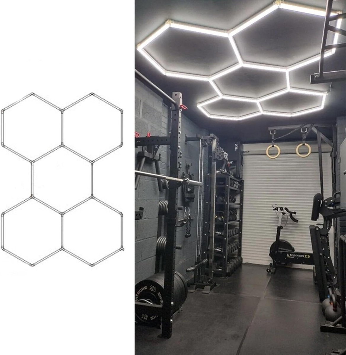 Hexagon LED Lamp - Honeycomb Verlichting - Werkplaats Verlichten - DIY Splicing Ontwerp - 5 Stuks - Wit