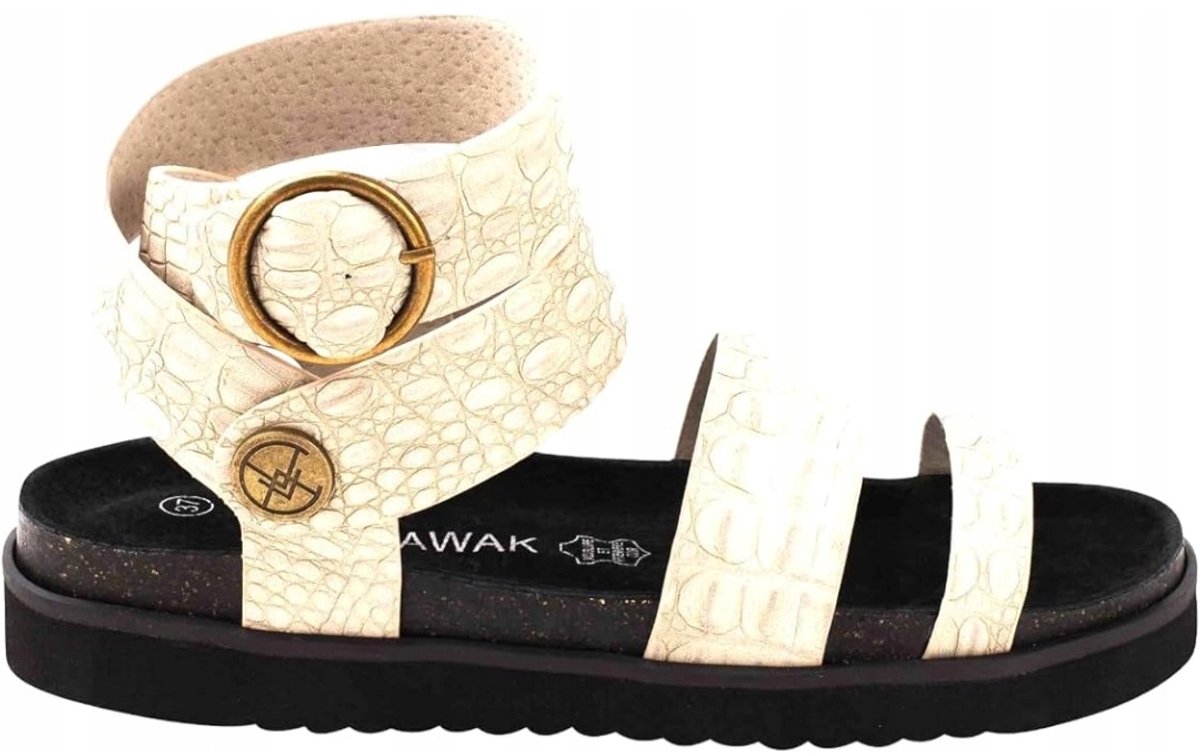 CHATTAWAK Dames Sandalen – Met Leren Binnenzool en Gesp Beige