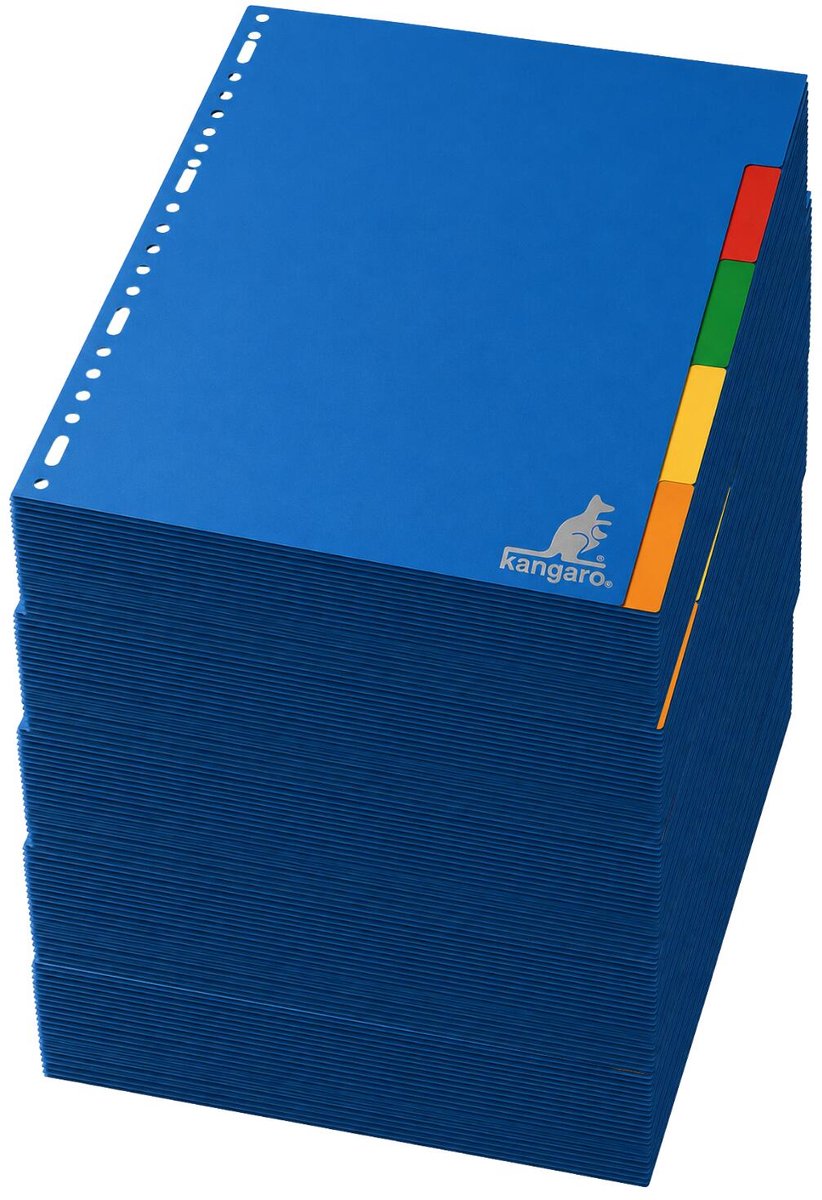 Stylex tabbladen set - 100x stuks - gekleurd - 23 ringen - A4 formaat - kunststof - voor ringmappen