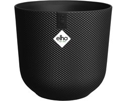 Elho Jazz Rond 30 Bloempot voor Binnen - Woondecoratie van 100% Gerecycled Plastic - Ø 29.5 x H 27.5 cm - Living black