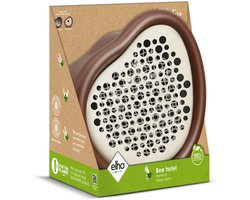 Elho Organic Bee Hotel 25cm - Bijenhotel - Organisch Design - 100% Gerecycled Plastic - L27.4 x B16.8 x H25.4 cm - Kastanje bruin