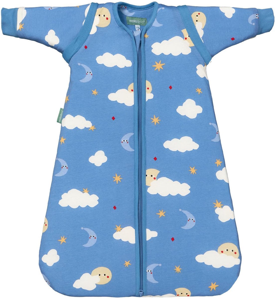 SnelShoppen - Babyslaapzak 1,0 TOG met Afneembare Mouwen voor Lente en Herfst, 100% Katoen, Oeko-Tex 100, Ideaal voor Kinderen van 0-6 Maanden, Goede