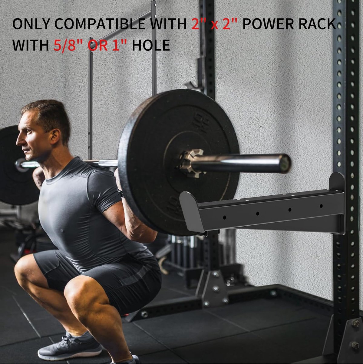 SnelShoppen - Heavy Duty Veiligheidsspotterarmen voor 2" x 2" Power Racks - Verstelbare Barbell Veiligheidsvangsten met Rubberen Pad - Set van 2 voor