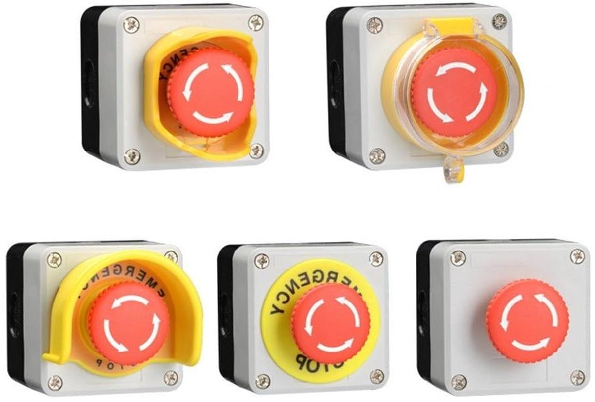 Noodstop Drukknop - Veiligheidsschakelaar Machine - Machine Beveiliging - Waterdichte Behuizing - 22mm - Alarm Ring