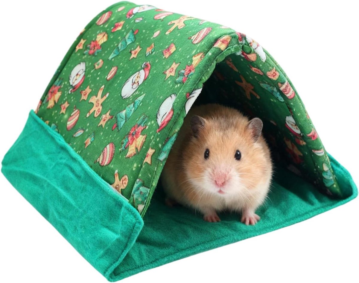 Huisdier Bed - Schuilplaats Kleine Dieren - Veilig Rusten - Gedragsgestuurd Ontwerp - 25x17x17cm - Groen