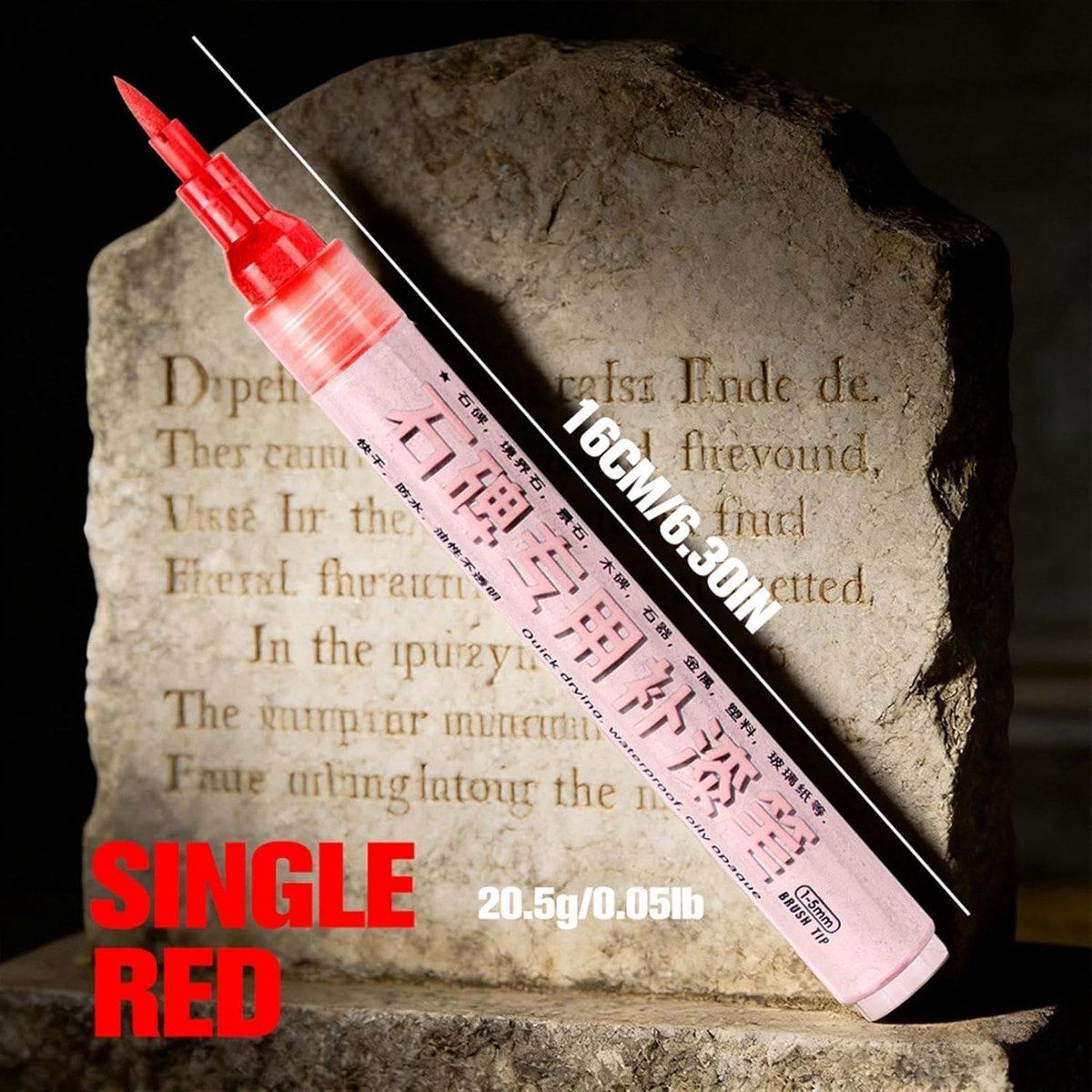 Marker voor grafstenen - Steenmarker Goud - Restauratie van inscripties - Waterbestendige inkt - 16 cm - Goud
