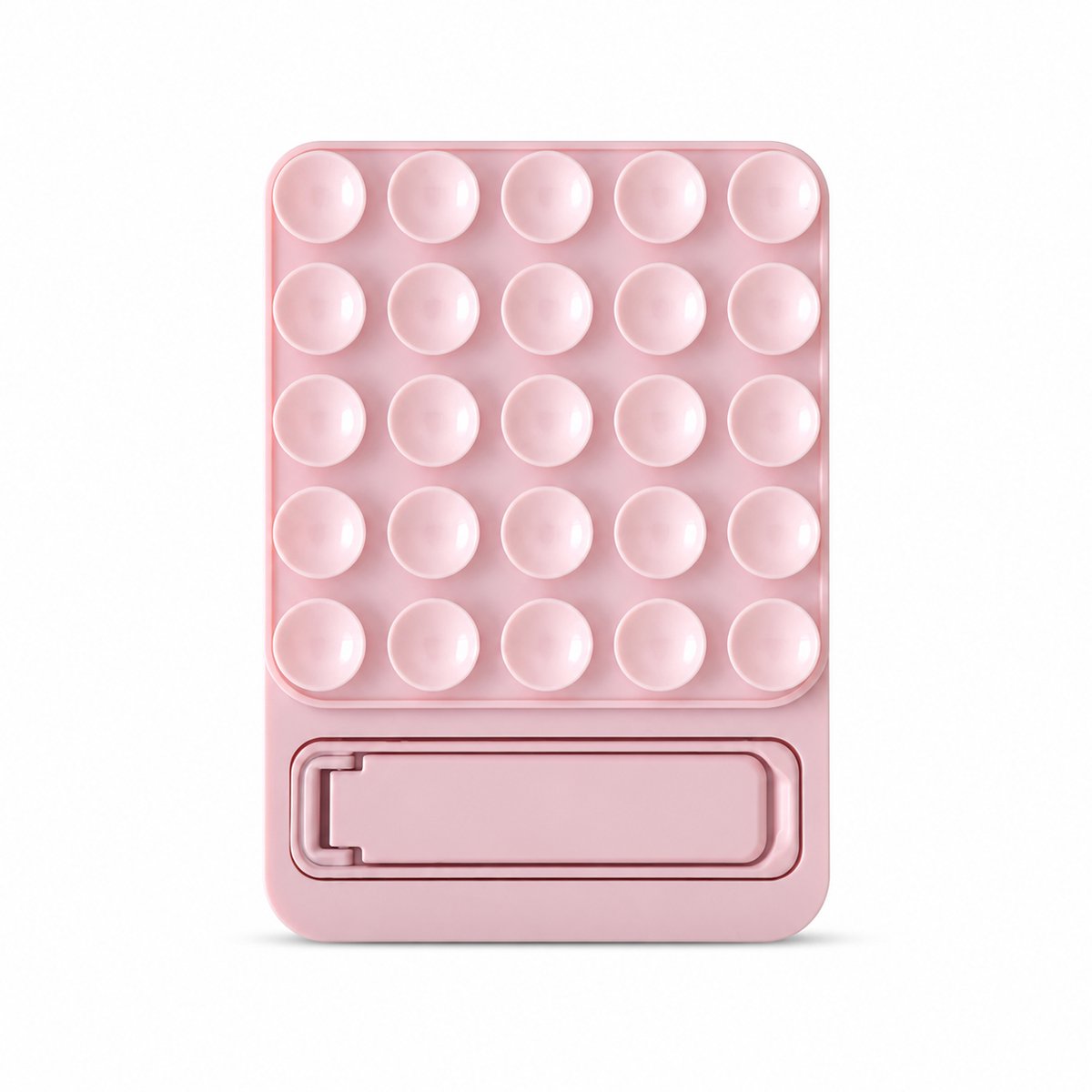 Siliconen Zuignap Sticker met Kickstand voor Telefoon en Hoesje - Roze - Casemania Zelfklevende Telefoonstandaard - Universeel Telefoonhouder Handsfree - Telefoon Grip - TikTok Selfiesticker