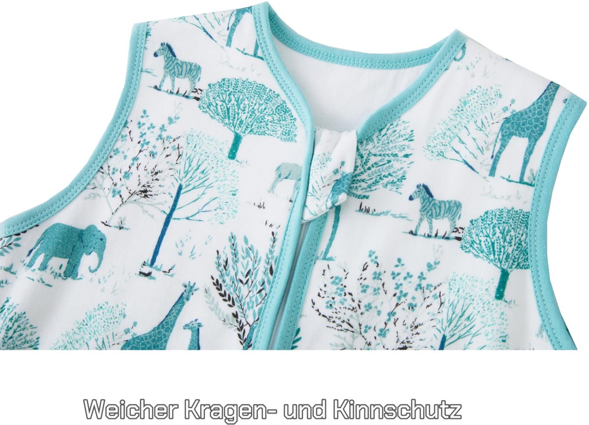 SnelShoppen - Teechodina Baby Slaapzak met Voeten 2-pack 100% Katoen 1.5 Tog Kinderen Jaarrond Slaapzak met Benen voor Jongens Meisjes, Blauw + Bos Gi