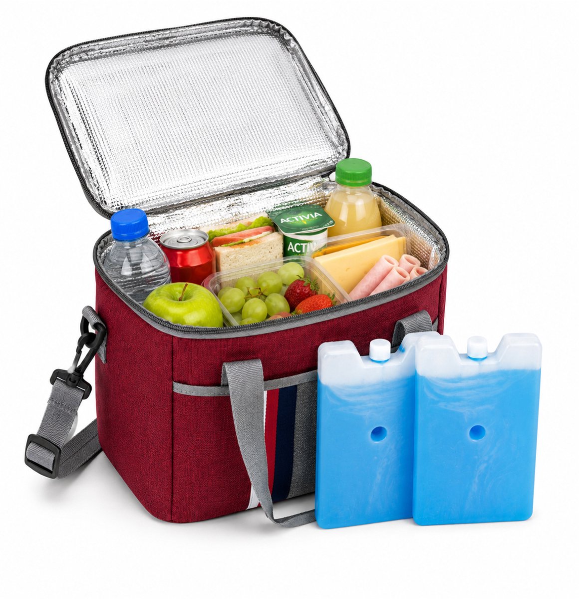 Eurocatch Koeltas 31x20x27 cm - Inclusief 2 Coolpacks - Grote Geïsoleerde Coolbag - 600D Oxford