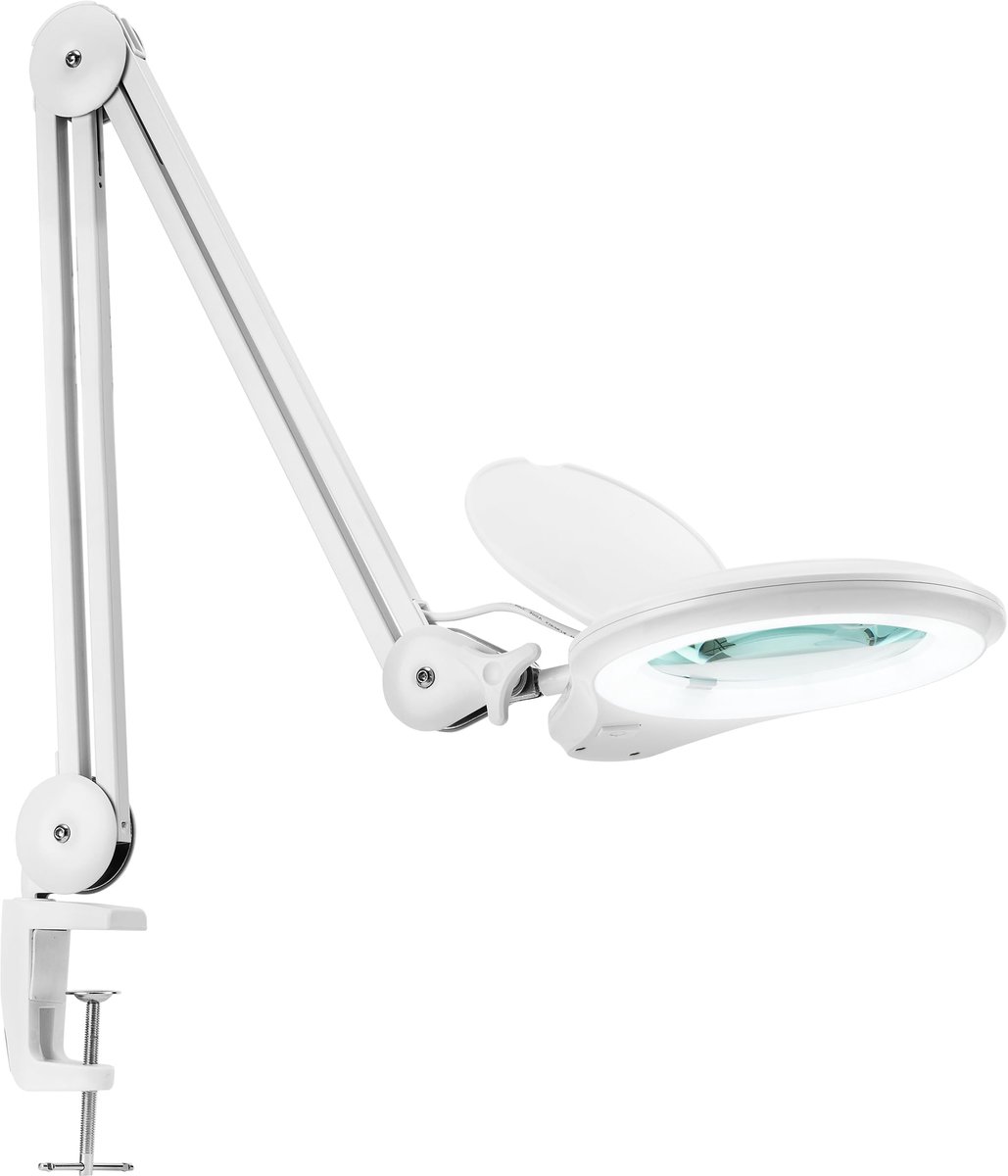 SnelShoppen - Neatfi Pro Series Bifocale LED-loeplamp met Natuurgetrouwe Kleurweergave (CRI 95) | 1200 Lumen | 3x/6x Vergroting | 5 Inch Glazen Lens |