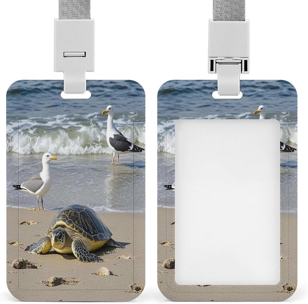 Badgehouder Schildpad - Naamkaart Houder - Identificatie Tonen - Waterdicht Ontwerp - 3.5 x 2.2 Inch - Groen
