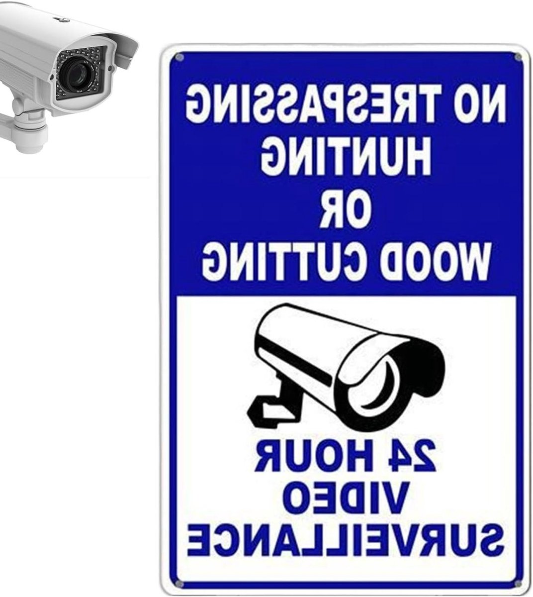Veiligheidsbord Camera - Waarschuwingsbord Camerabewaking - Eigendom Beveiligen - Robuust Weerbestendig - 30 x 20 cm - Blauw