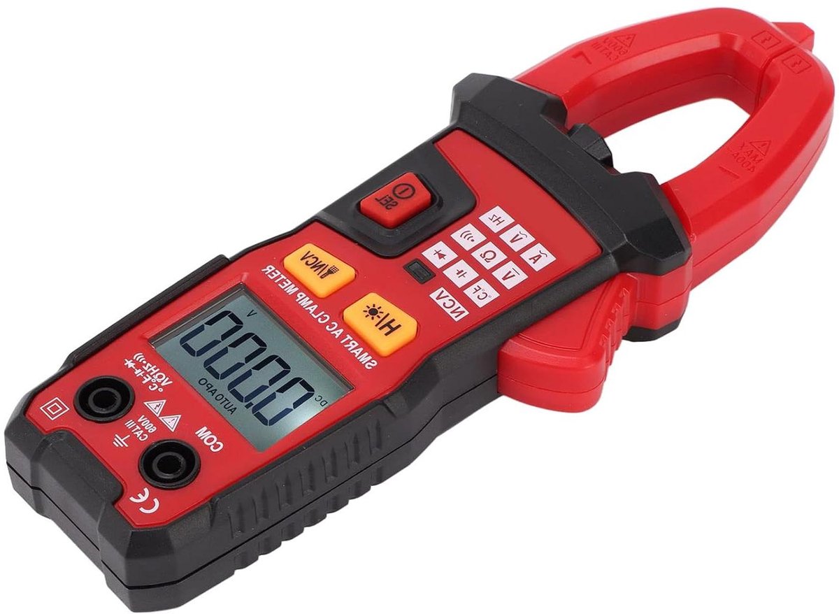 Digitale Stroomtang - Spanningsstroomtester Multimeter - Elektrisch Werk - Hoge Precisie Metingen - Zakformaat - Grijs