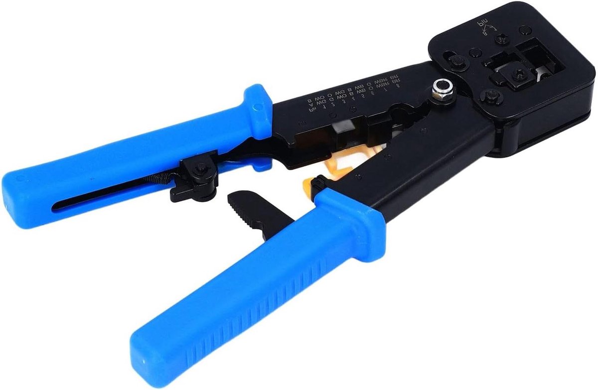 RJ45 Krimptang - Ethernet Tang Netwerktang - Netwerkkabels Maken - Alles-in-één Functionaliteit - 1 stuk - Zwart
