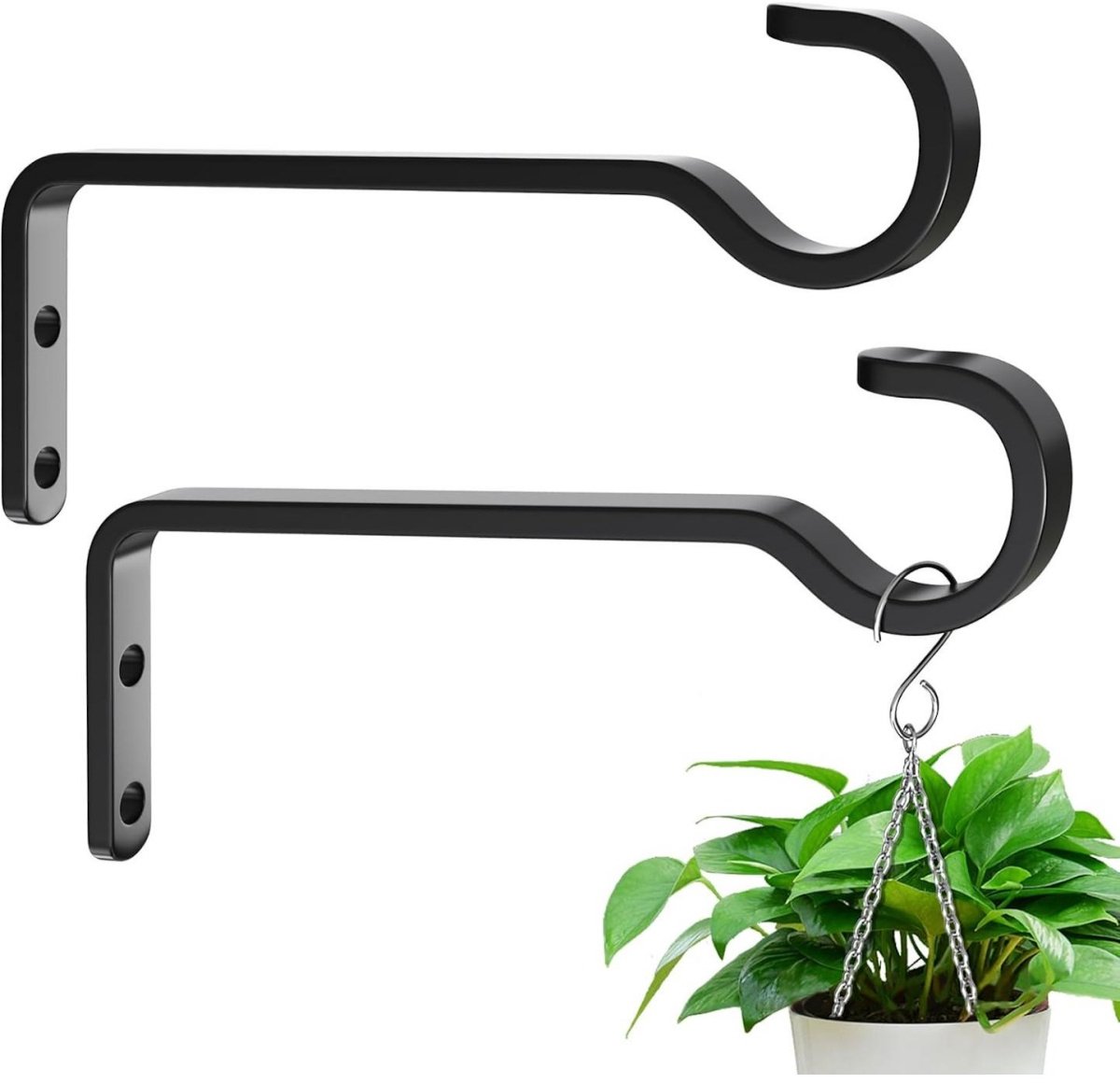 GELLDG 2 Stuks Buitenhanger - Wandhaken voor Bloemenampel - Pflanzenhalter uit Metaal - Geschikt voor Huis en Tuin - Afmetingen 15,2x10,8x1 cm
