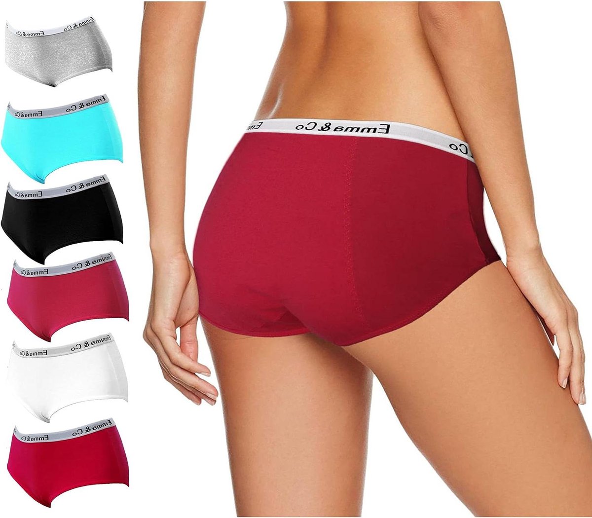 Periode Broekjes - Menstruatie Ondergoed - Extra Bescherming - Lekvrije Binnenvoering - 6 Stuks - Diverse Kleuren