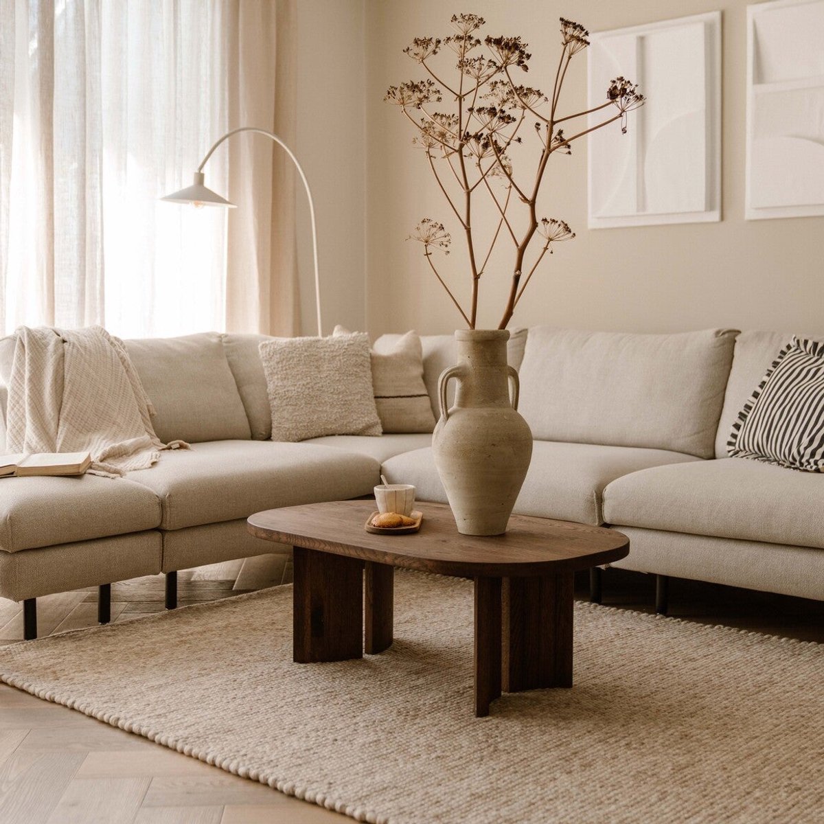 Wollen vloerkleed Beige/Bruin Gotland 160x230cm Mrcarpet