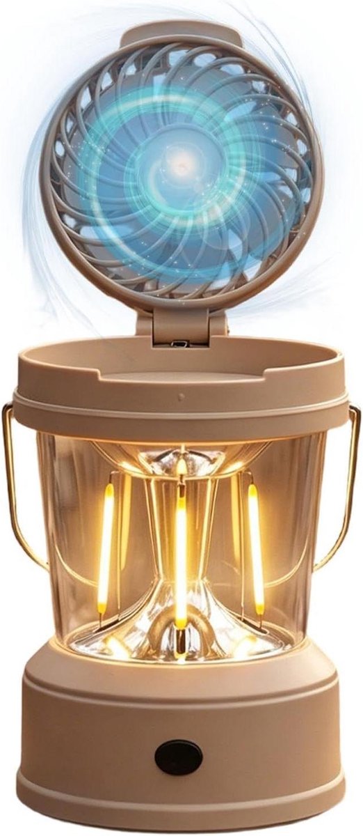 Camping Ventilator Lamp - Kampeerlamp Ventilator - Buitenactiviteiten - 2-in-1 Opvouwbaar - 18x10cm - Niet gespecificeerd