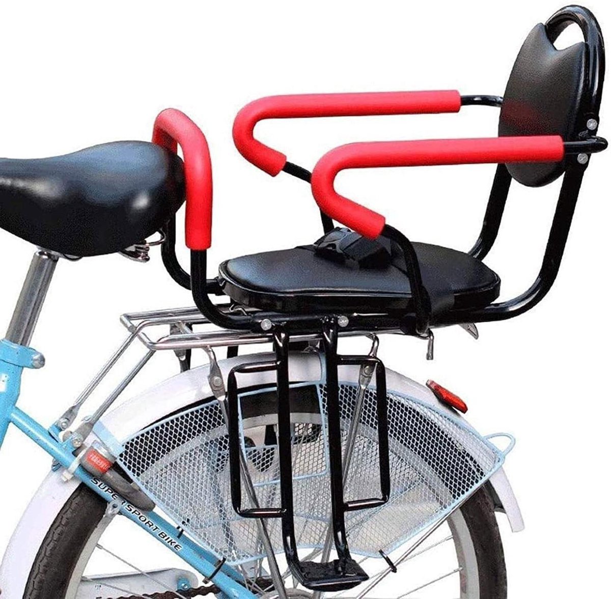 Fietsstoeltje Kinderzitje - Achterzitje Fiets - Veilig Fietsen - Universele Montage - 2-8 Jaar - Zwart
