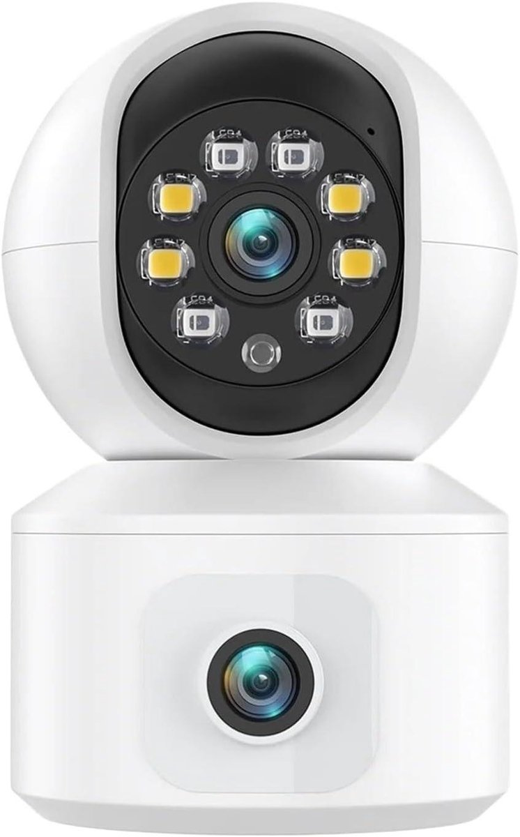 Dubbele Lens Camera - Beveiligingscamera IP Camera - Huis Beveiligen - Automatische Tracking - 6MP HD - Wit