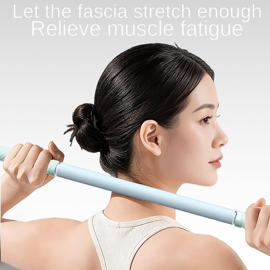 Yogastok voor Rugcorrectie - Rekstok Pilates - Lichaamsuitlijning Verbeteren - Ergonomische Gebogen Rol - 46 x 3 x 3 cm — afbeelding 2