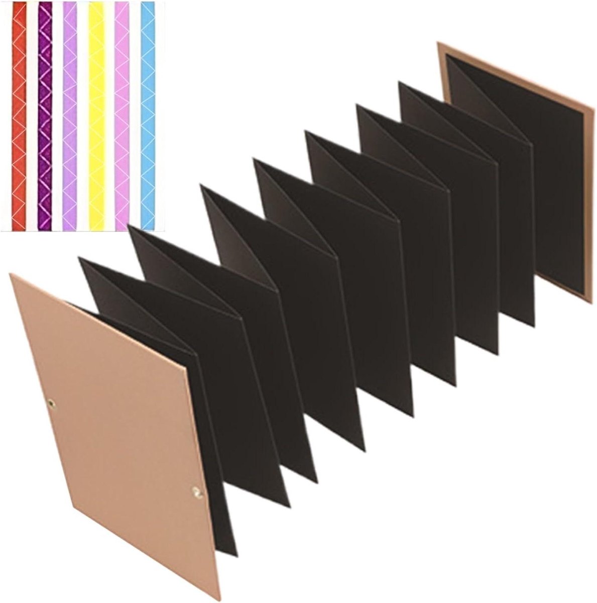 Fotoalbum - Scrapbook Album - Herinneringen Organiseren - Rekbare Pagina's - 22 x 16 x 2.5 cm - Zwart