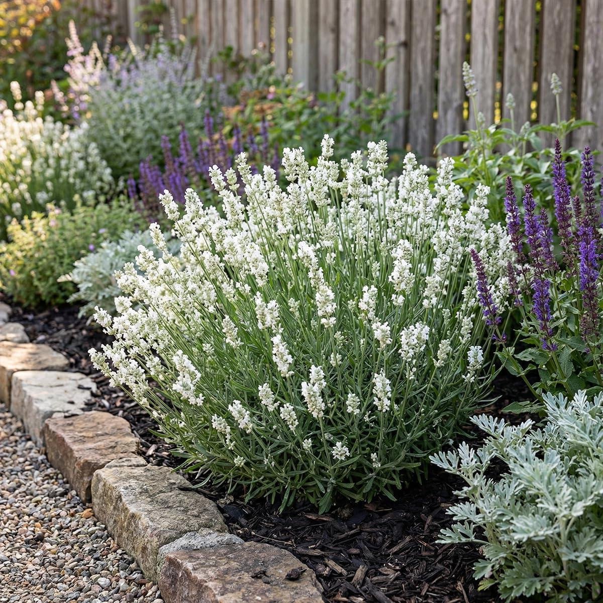 Lavendel Planten - Echte Lavendel - Tuin Decoratie - Zuiver Witte Bloemen - 6 stuks - Wit