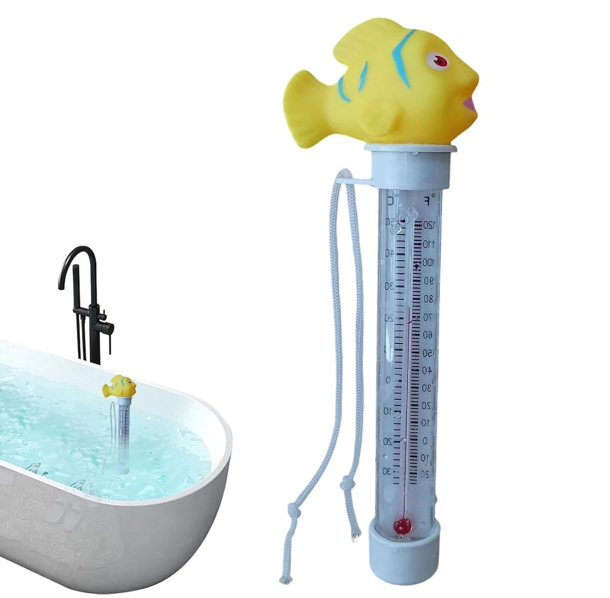 Zwembad Thermometer - Vijverthermometer Watermeter - Water Temperatuur Meten - Drijvend Cartoon Ontwerp - 21 Centimeter - C
