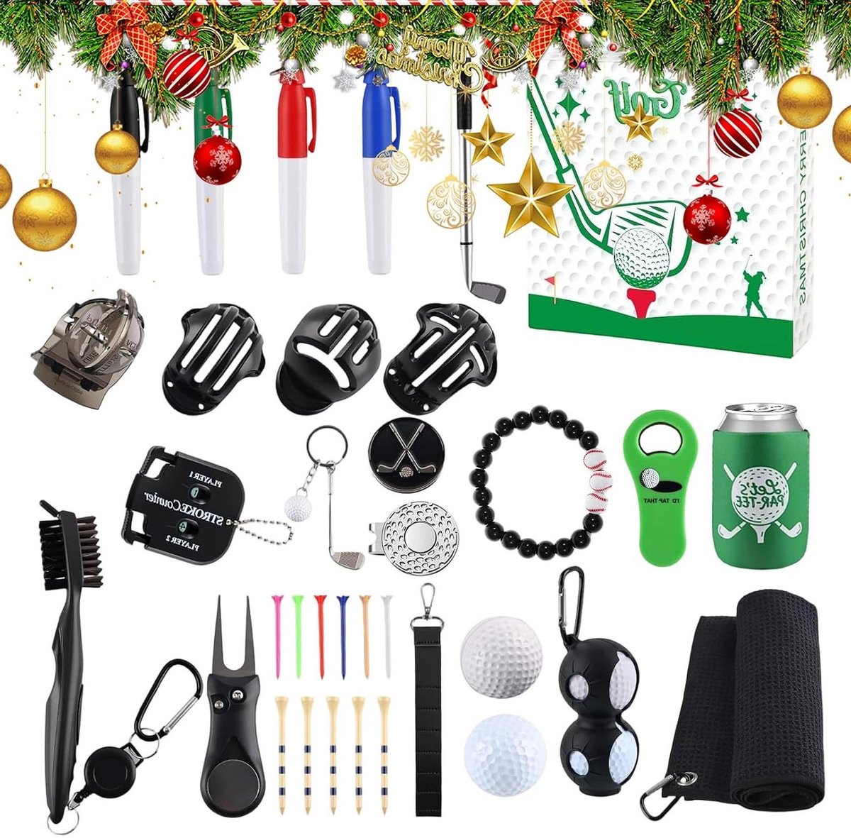 Golf Aftelkalender - Golf Kalender - Feestdagen Vieren - Met Golf Accessoires - 34 cm breed - Niet gespecificeerd