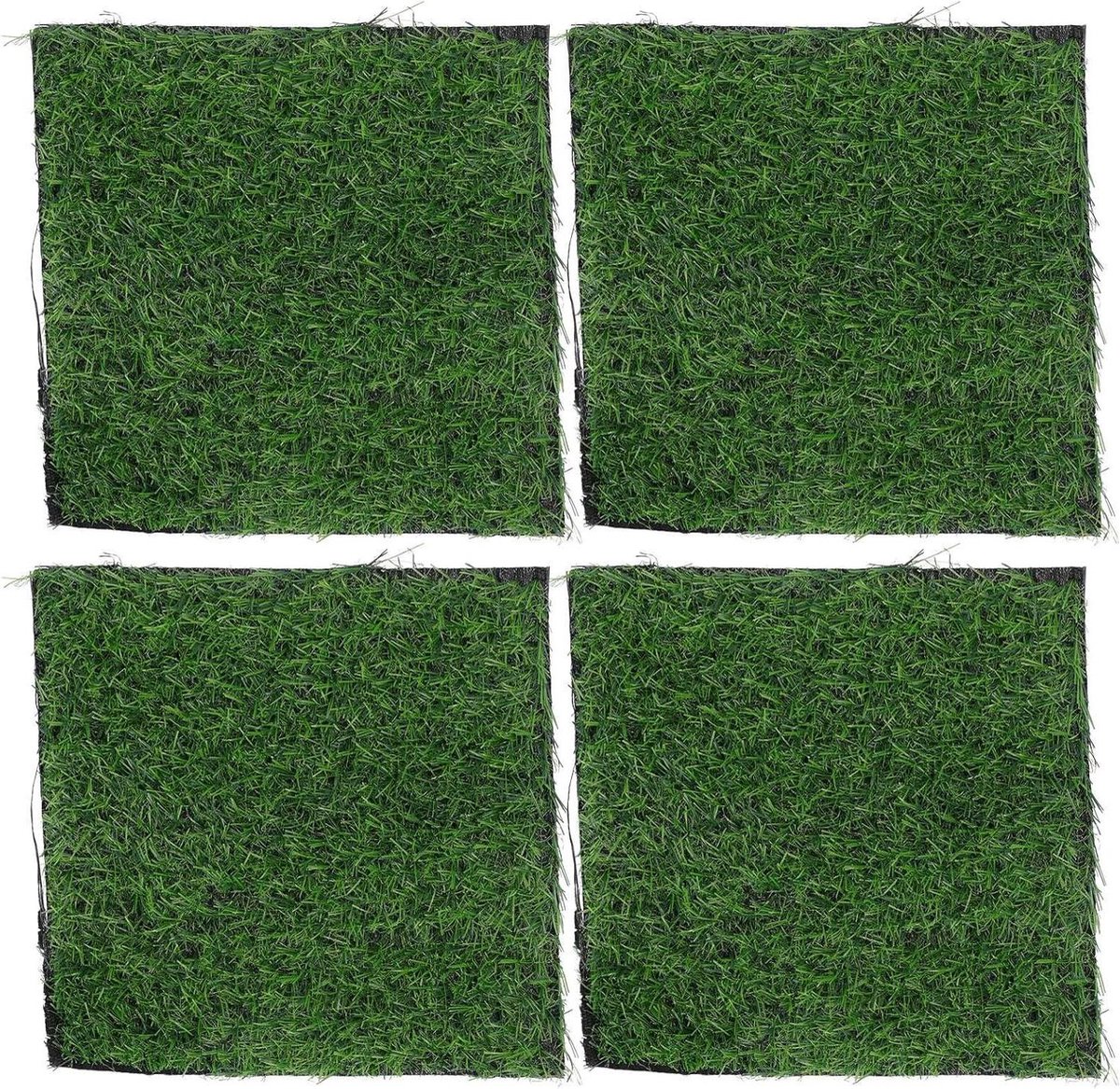 Kunstgras Tegels - Vloerbedekking Gazon - Tuin Decoratie - Hoge Simulatie - 25x25cm 4 Stuks - Groen