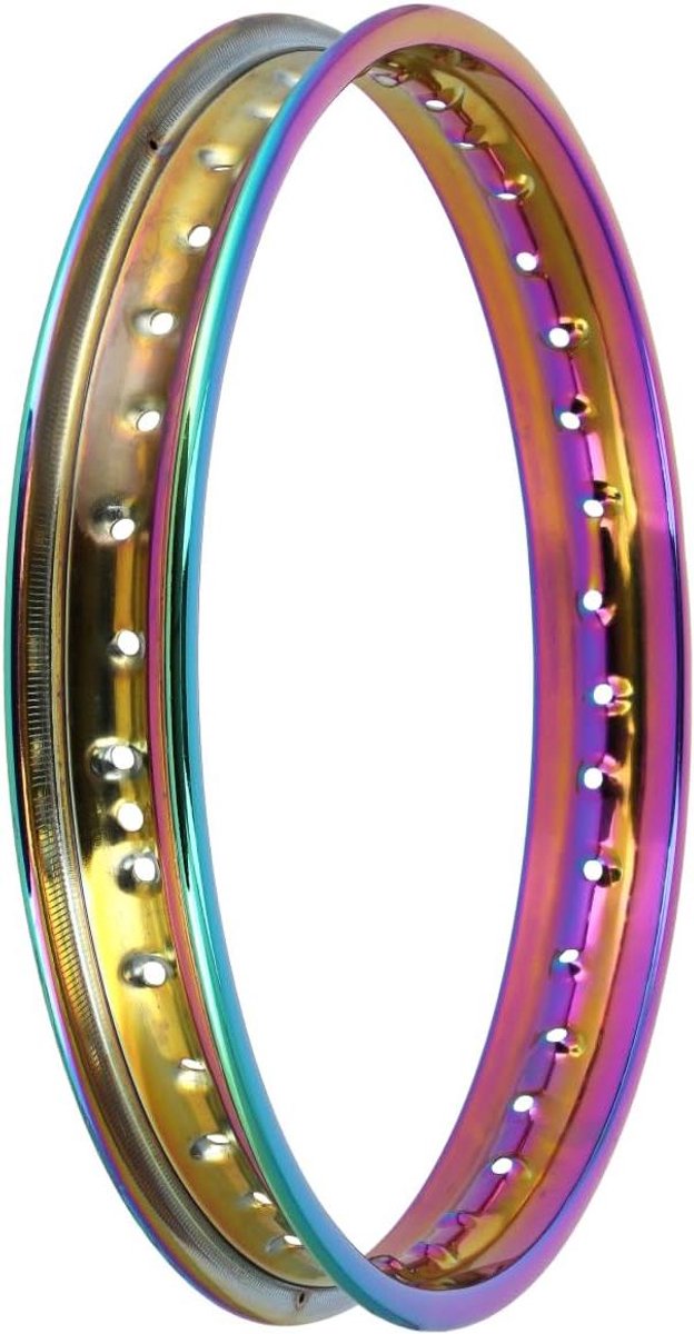 Aluminium Velg - Motorfiets Velg - Motor Onderhoud - Geanodiseerd Gepolijst - 16 x 16 inch - Regenboog