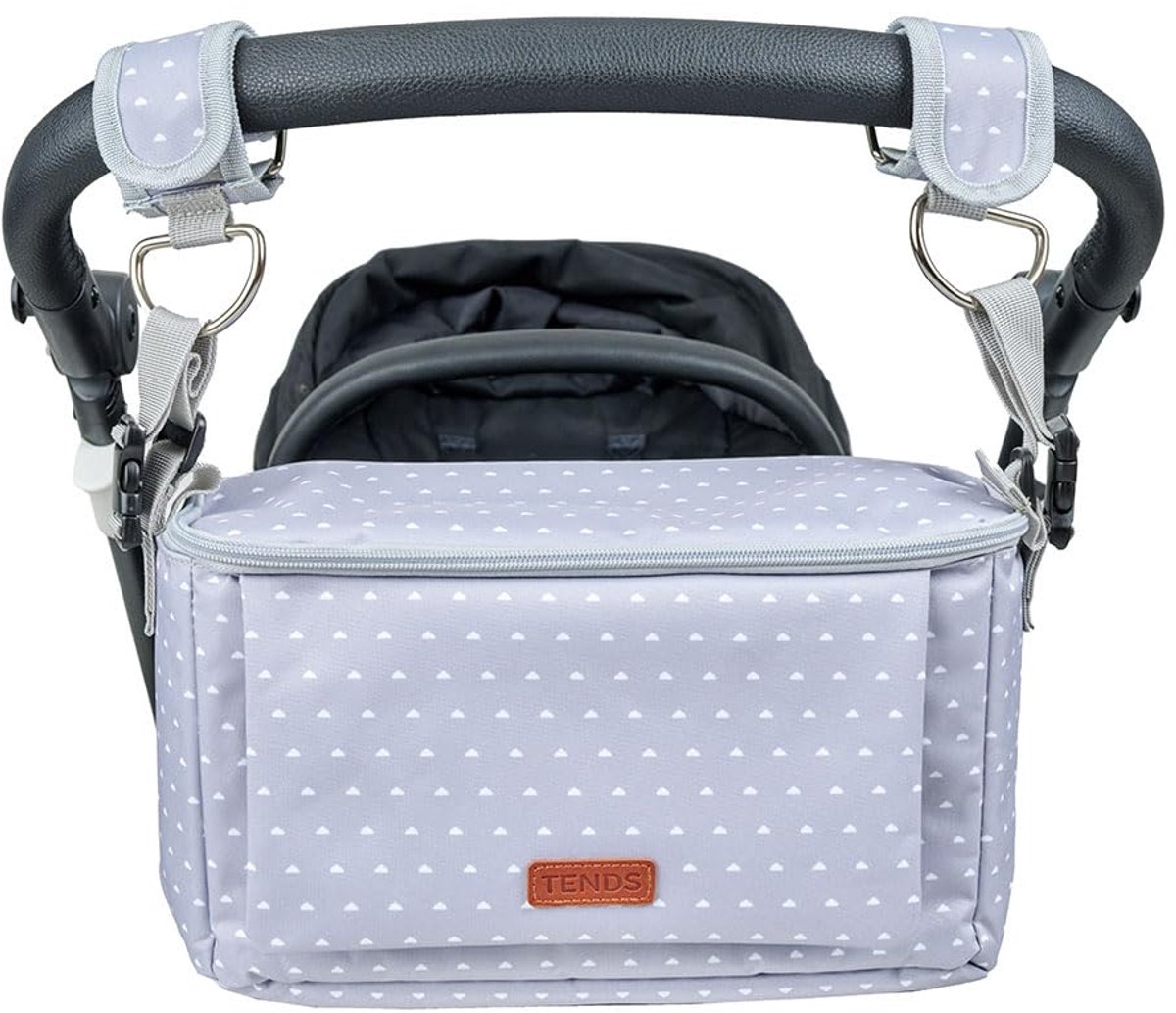 SnelShoppen - Ruime kinderwagen tas met zwangerschapstas, multifunctionele moederschapstas, organizer voor ouders, Grijs, S, ideaal voor uitstapjes en