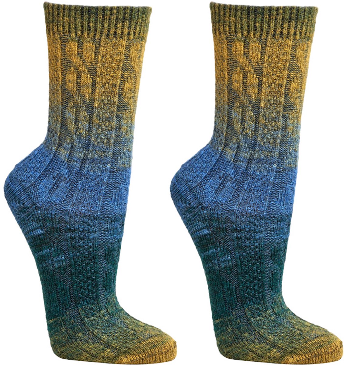 6 Paar - Socks4fun Gebreide Sokken - Wol - Kleurenmix