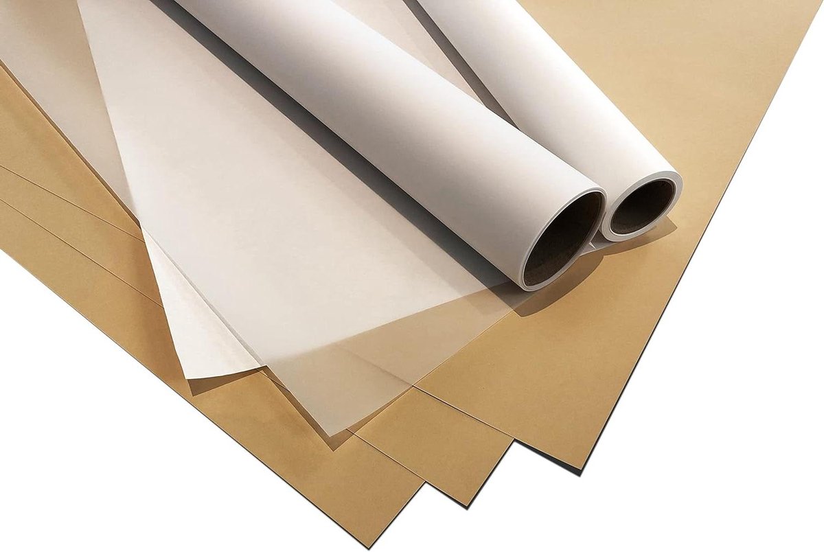 Patronenpapier Set - Naaipatroon Papier - Patronen Maken - All-in-One Set - 3 Rollen + 3 Vellen - Wit
