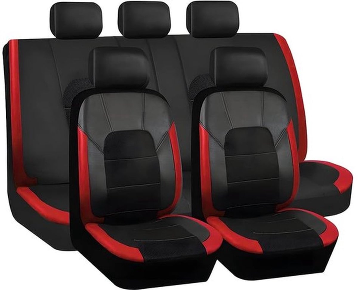 Autostoelhoezen 9 Stuks - Ademend - Waterdicht - Antislip - Universeel - PU-leer - Geschikt voor SUV - Stoelhoezen