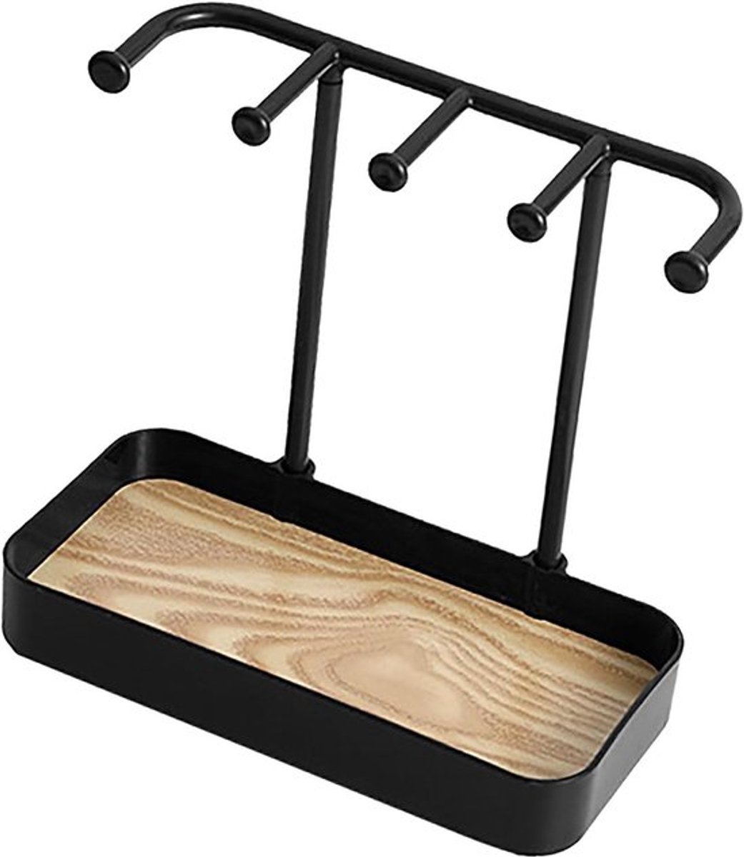 Sieraden Organisator Stand met Ketting en Oorbel Houder - Opbergboom voor Sieraden Display Rack - Armbanden Oorbellen Ringen - Zwart