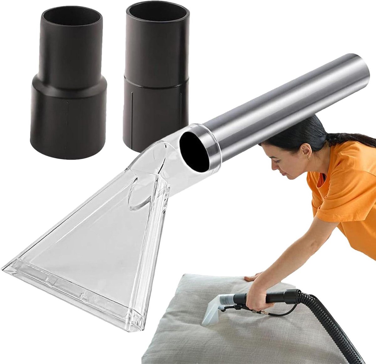 Afzuigaccessoire Stofzuiger - Tapijtverwijderaar Zuigmond - Auto Interieur Reinigen - Transparant Vuil Zichtbaar - 4 cm / 4.8 cm - Transparant