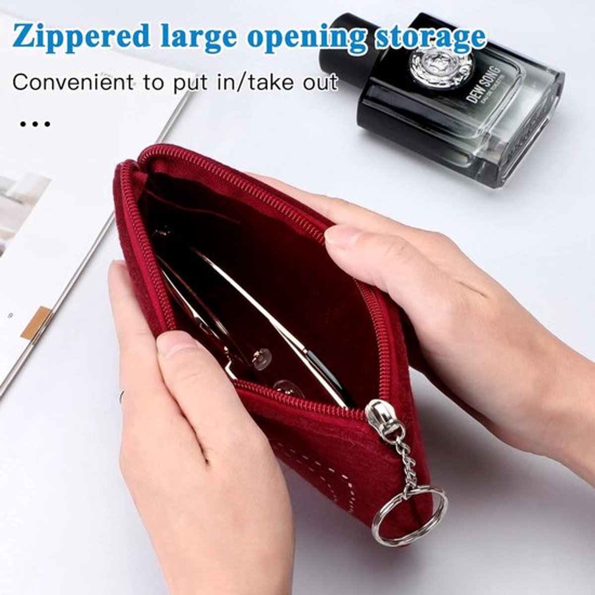 Draagbare brillenkoker voor dames en heren, vilten zonnebril etui - Multicolor, M.