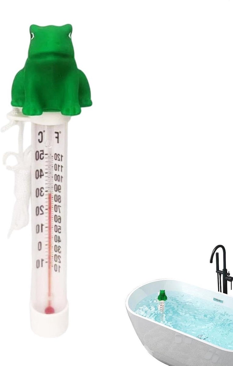 Zwembadthermometer - Temperatuurmeter Vijver - Water Temperatuur Meten - Schattig Kikkermodel - 8 Centimeter - Groen