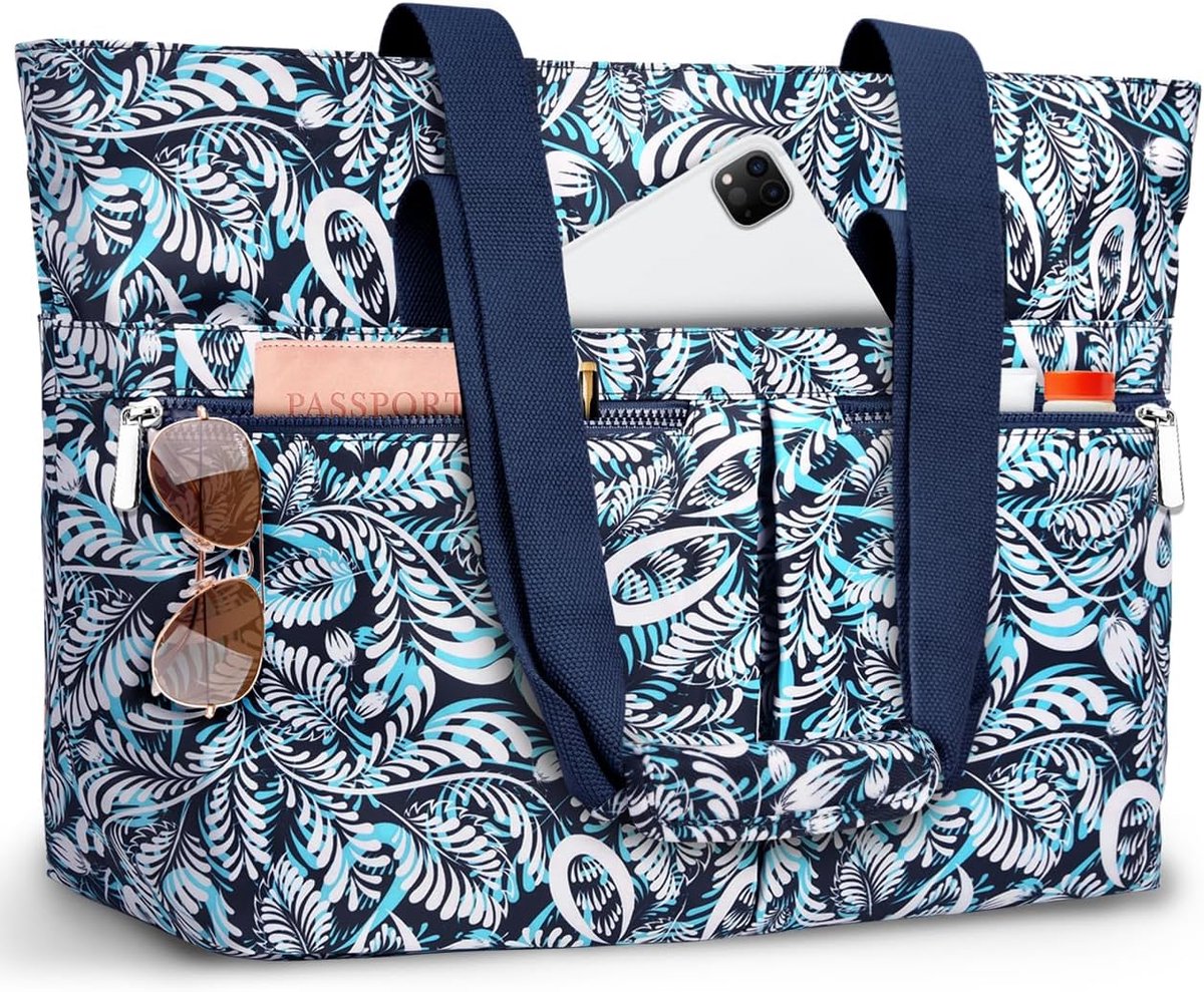 SnelShoppen - ENONEO Grote Strandtas Dames XXL, Waterdichte Opvouwbare Shopper 45L, Perfect voor Strand, Reizen, Winkelen en Sauna, Blauw