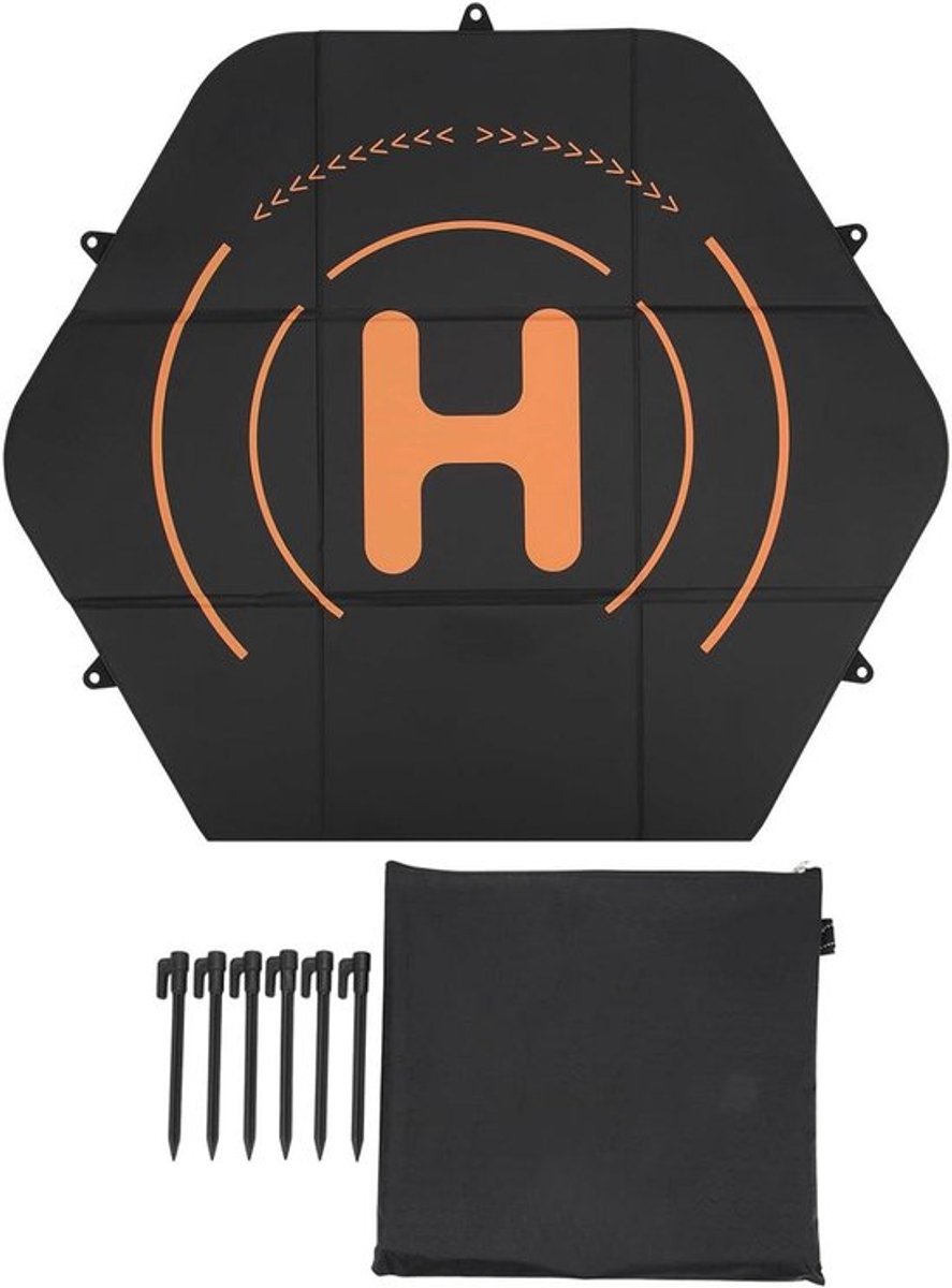 Drone Landing Pad - Waterdicht - Zwart - Dubbelzijdig - 80cm - Snelle Drone-landingsmat - Geschikt voor Phantom 3 Pro.